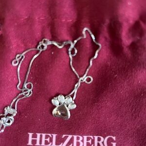 Helzberg Diamonds Sterling Silver Paw Charm Necklace